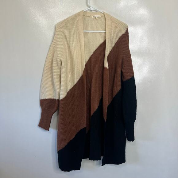 Madison + Hudson Women's Sz M Long Sleeve Color Block Cardigan Warm Cozy - Picture 2 of 8